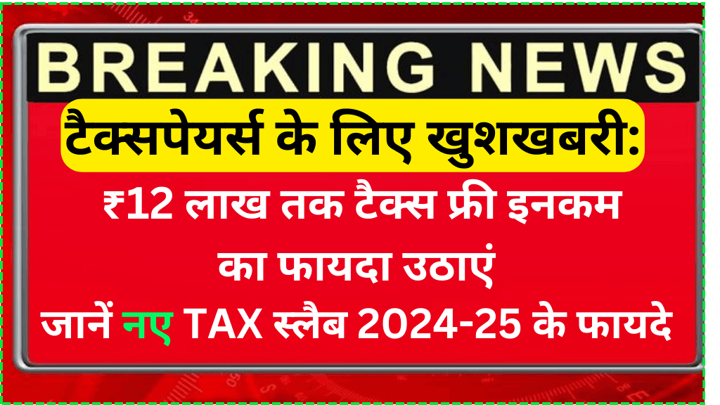 टैक्सपेयर्स के लिए खुशखबरी: ₹12 लाख तक टैक्स फ्री इनकम का फायदा उठाएं | जानें नए आयकर स्लैब 2024-25 के फायदे -taiksapeyars-ke-lie-khushakhabaree